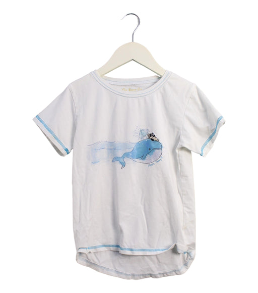 A White Short Sleeve T Shirts from As Know As Ponpoko in size 5T for girl. (Front View)