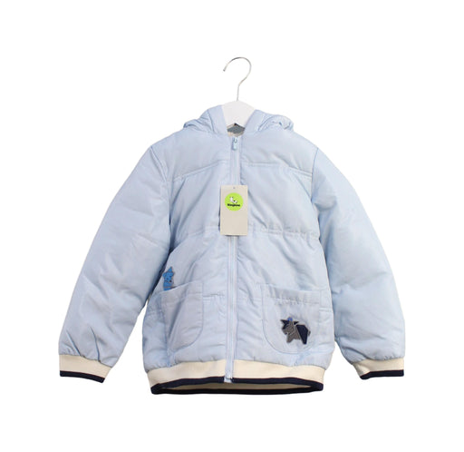 A Blue Puffer/Quilted Jackets from Kingkow in size 6T for boy. (Front View)