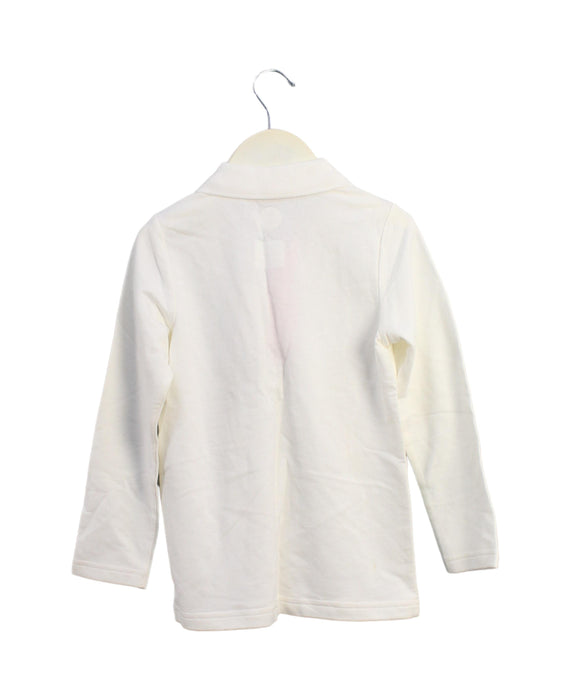 A White Long Sleeve Polos from Kingkow in size 6T for boy. (Back View)
