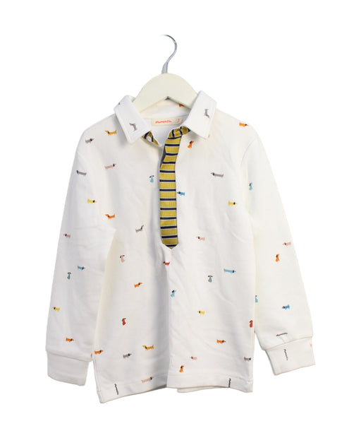 A White Long Sleeve Polos from Momonittu in size 8Y for boy. (Front View)