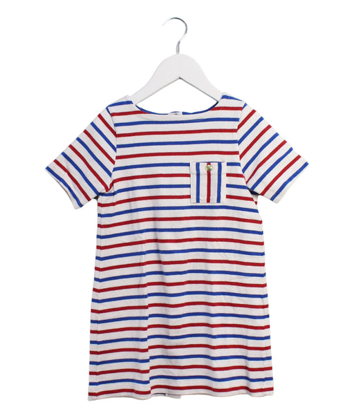 A Blue Short Sleeve Dresses from Petit Bateau in size 4T for girl. (Front View)