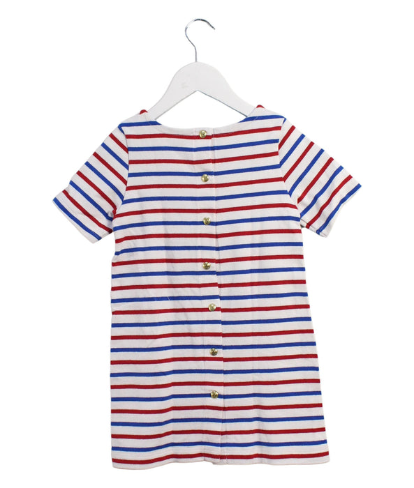 A Blue Short Sleeve Dresses from Petit Bateau in size 4T for girl. (Back View)