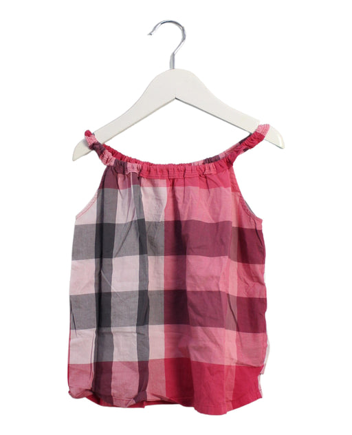 A Pink Sleeveless Dresses from Burberry in size 4T for girl. (Front View)