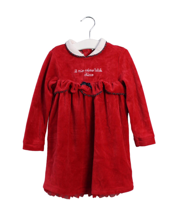 A Red Long Sleeve Dresses from Chicco in size 2T for girl. (Front View)