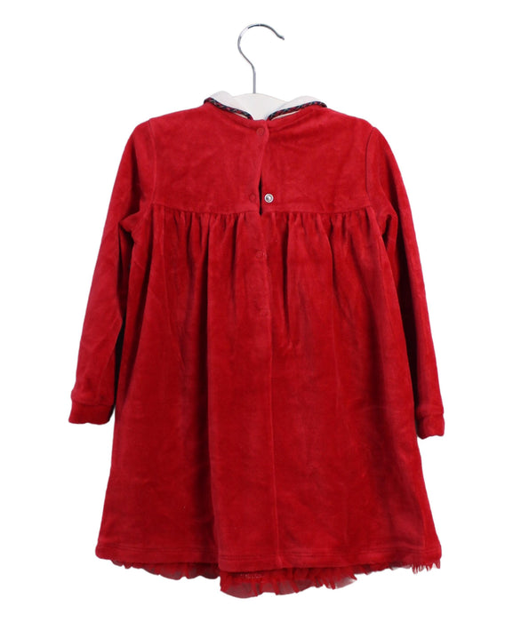 A Red Long Sleeve Dresses from Chicco in size 2T for girl. (Back View)
