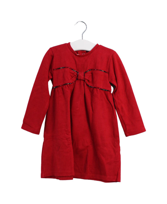 A Red Long Sleeve Dresses from Chicco in size 2T for girl. (Front View)