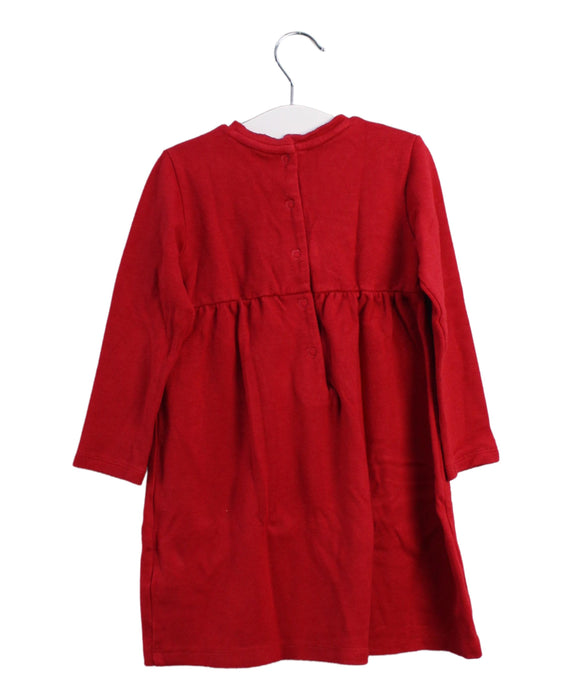 A Red Long Sleeve Dresses from Chicco in size 2T for girl. (Back View)