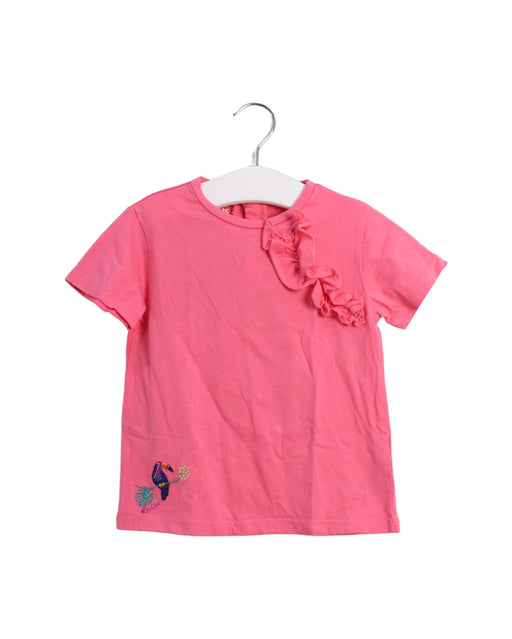 A Pink Short Sleeve T Shirts from La Compagnie des Petits in size 4T for girl. (Front View)