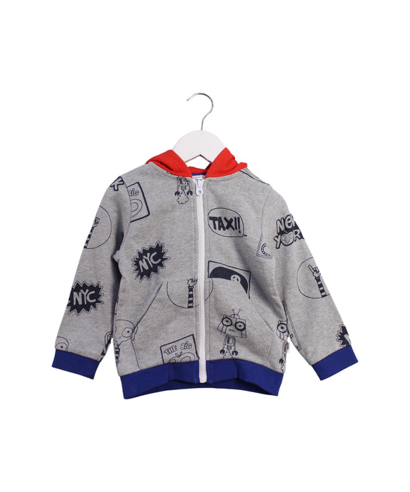 A Grey Zippered Sweatshirts from Little Marc Jacobs in size 3T for boy. (Front View)
