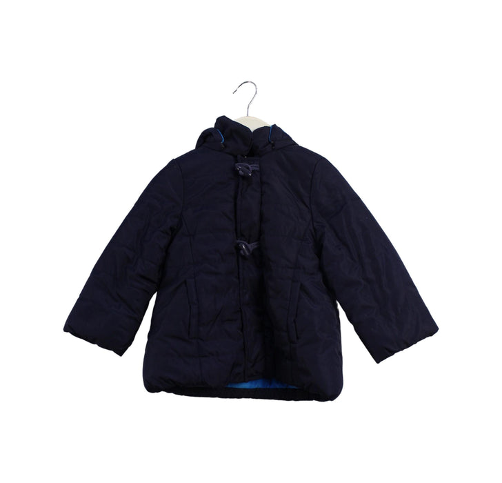 A Navy Puffer/Quilted Jackets from Kingkow in size 18-24M for boy. (Front View)