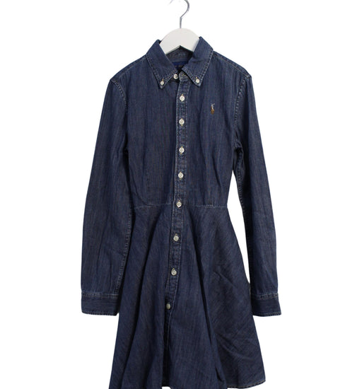 A Navy Long Sleeve Dresses from Ralph Lauren in size 10Y for girl. (Front View)