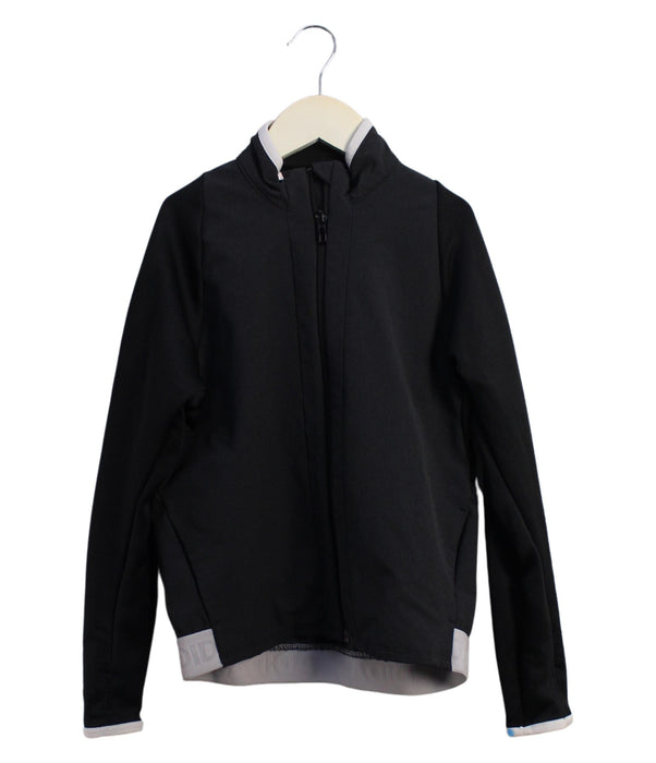 A Black Lightweight Jackets from Adidas in size 7Y for girl. (Front View)
