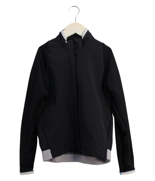 A Black Lightweight Jackets from Adidas in size 7Y for girl. (Front View)