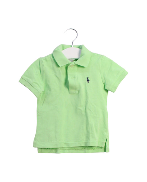 A Green Short Sleeve Polos from Ralph Lauren in size 6-12M for boy. (Front View)