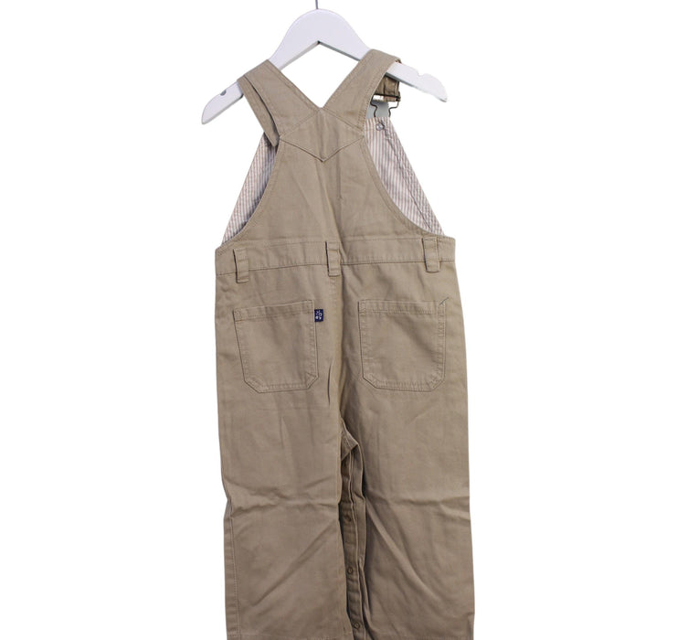A Beige Long Overalls from Chickeeduck in size 2T for boy. (Back View)