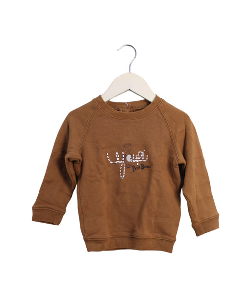 A Brown Crewneck Sweatshirts from Petit Bateau in size 12-18M for boy. (Front View)