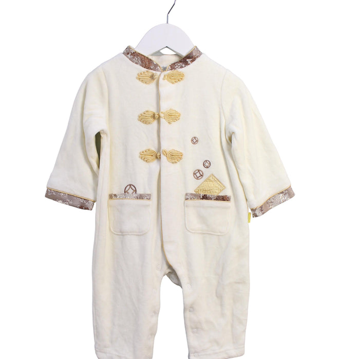 A Ivory Long Sleeve Jumpsuits from Mides in size 6-12M for boy. (Front View)