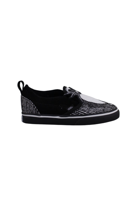 A Black Slip Ons from Vans in size 4T for boy. (Back View)