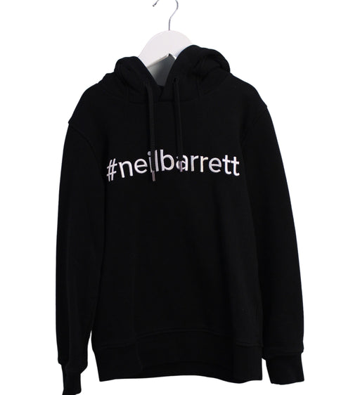 A Black Hooded Sweatshirts from Neil Barrett Kids in size 8Y for boy. (Front View)