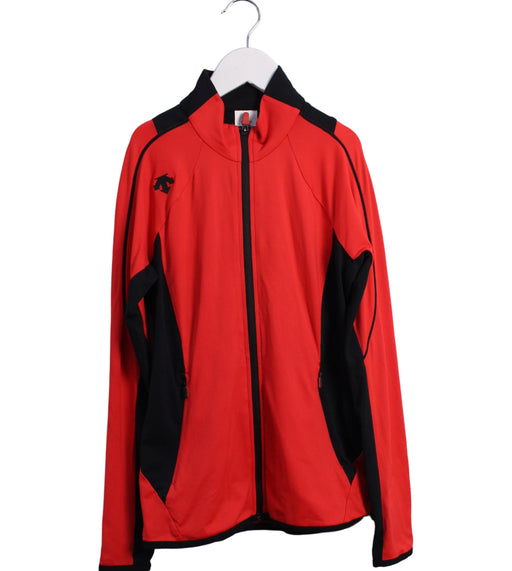 A Red Lightweight Jackets from Descente in size 13Y for girl. (Front View)