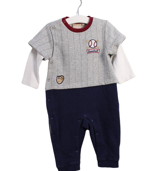 A Navy Long Sleeve Jumpsuits from Chickeeduck in size 12-18M for boy. (Front View)