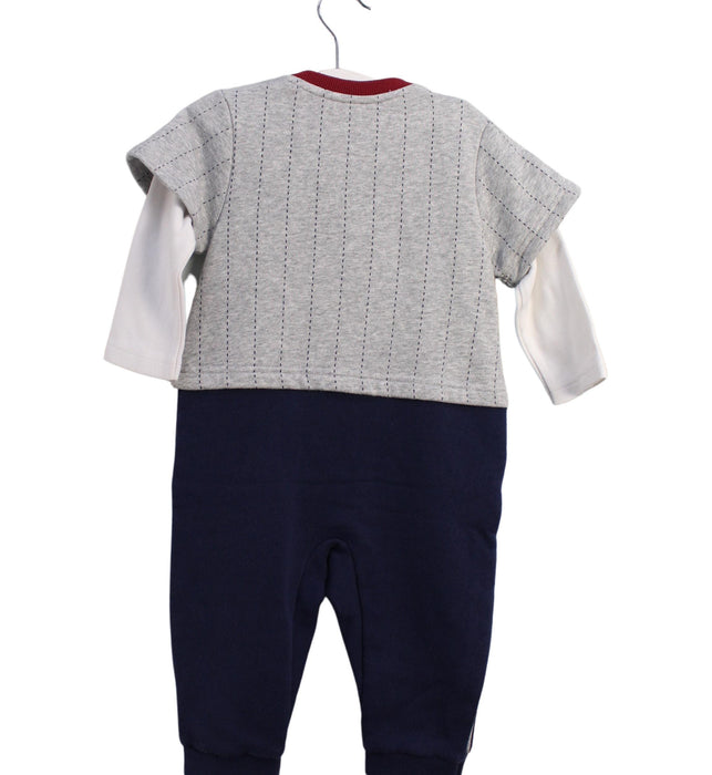 A Navy Long Sleeve Jumpsuits from Chickeeduck in size 12-18M for boy. (Back View)