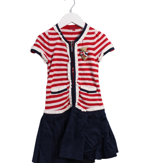 A Red Short Sleeve Dresses from Nicholas & Bears in size 4T for girl. (Front View)