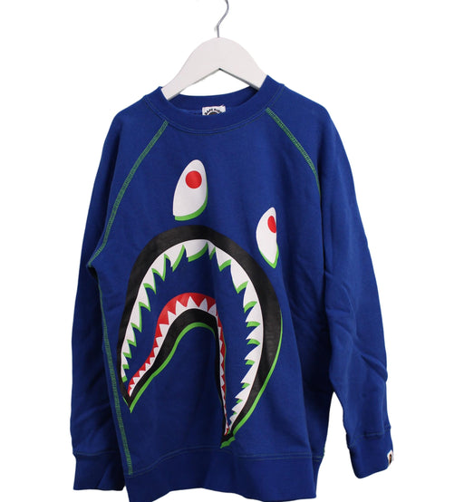 A Blue Crewneck Sweatshirts from BAPE KIDS in size 10Y for boy. (Front View)