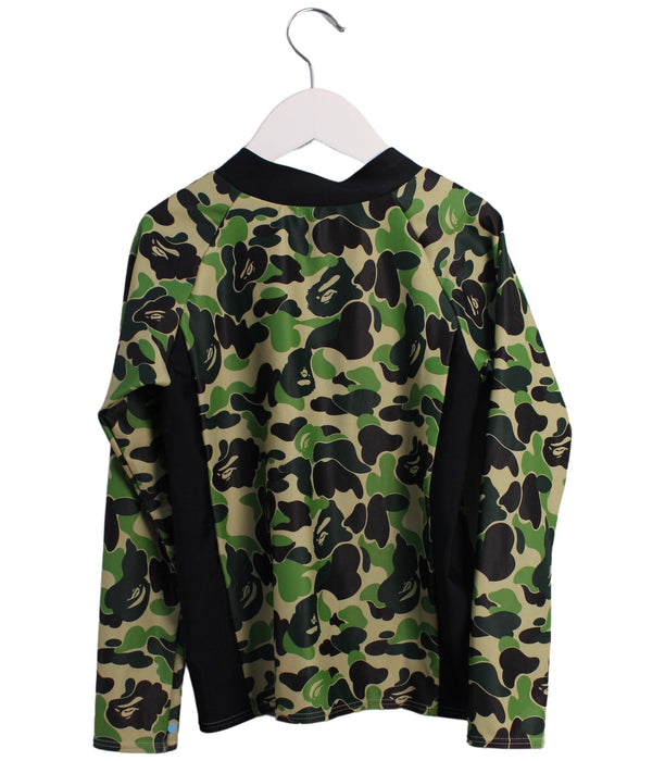 A Green Rash Guards from BAPE KIDS in size 7Y for boy. (Back View)