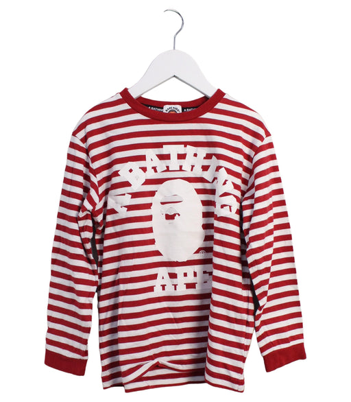 A Red Long Sleeve Tops from BAPE KIDS in size 7Y for boy. (Front View)