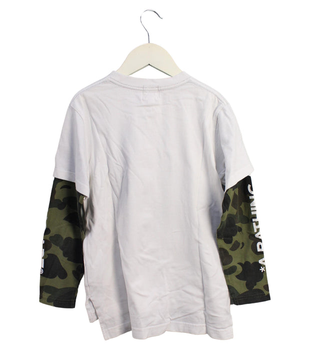 A White Long Sleeve Tops from BAPE KIDS in size 7Y for boy. (Back View)
