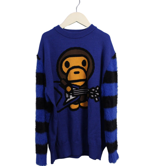 A Blue Knit Sweaters from BAPE KIDS in size 10Y for boy. (Front View)