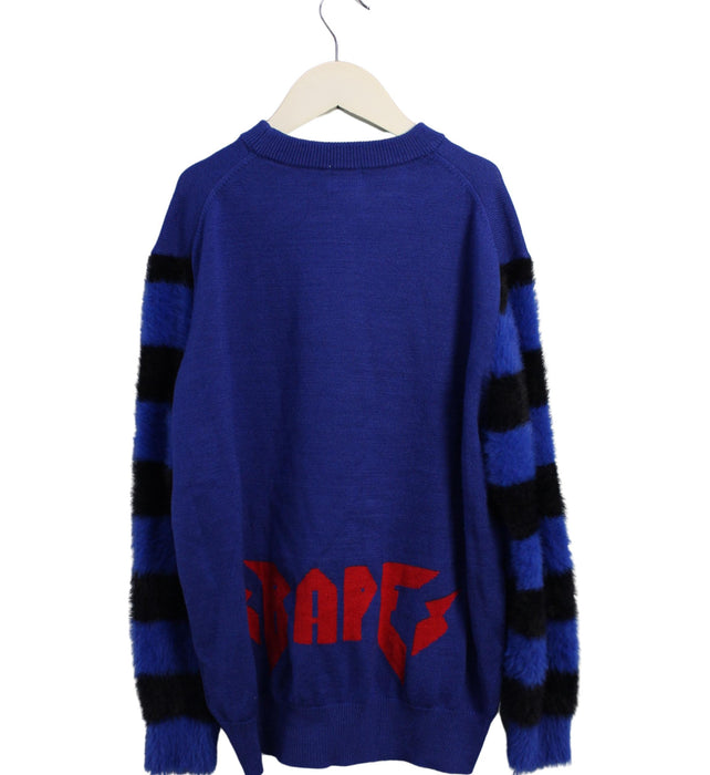 A Blue Knit Sweaters from BAPE KIDS in size 10Y for boy. (Back View)