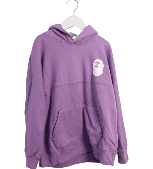 A Purple Hooded Sweatshirts from BAPE KIDS in size 7Y for boy. (Front View)