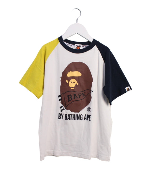 A White Short Sleeve T Shirts from BAPE KIDS in size 10Y for boy. (Front View)