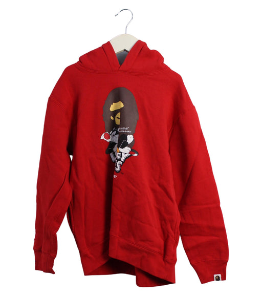 A Red Hooded Sweatshirts from BAPE KIDS in size 10Y for boy. (Front View)