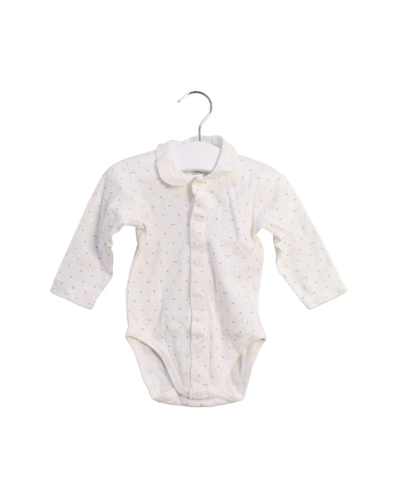 A White Long Sleeve Bodysuits from Petit Bateau in size 3-6M for girl. (Front View)