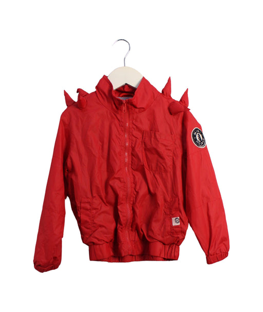 A Red Lightweight Jackets from Mini Shatsu in size 4T for boy. (Front View)