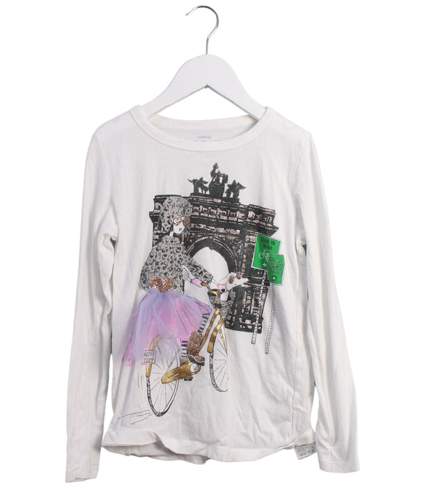 A White Long Sleeve Tops from Crewcuts in size 8Y for girl. (Front View)