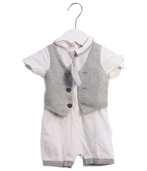A White Short Sleeve Rompers from Nicholas & Bears in size 0-3M for boy. (Front View)