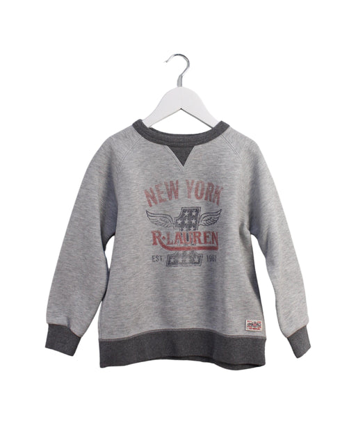 A Grey Crewneck Sweatshirts from Polo Ralph Lauren in size 5T for boy. (Front View)