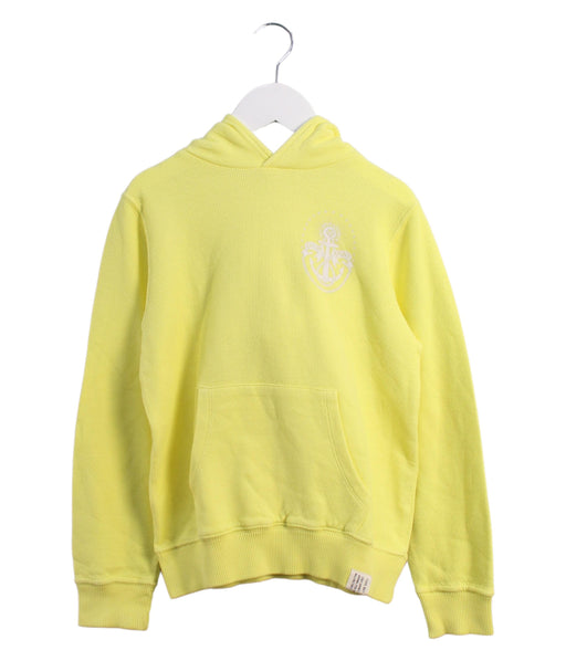 A Yellow Hooded Sweatshirts from Bonpoint in size 6T for boy. (Front View)