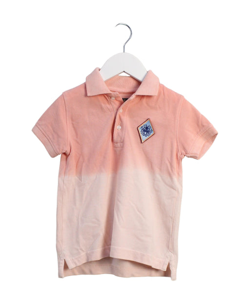 A Pink Short Sleeve Polos from Velveteen in size 4T for boy. (Front View)