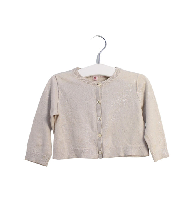 A Gold Cardigans from Bonpoint in size 6-12M for girl. (Front View)