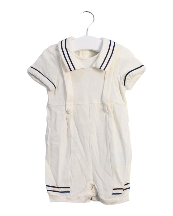 A Ivory Short Sleeve Rompers from Nicholas & Bears in size 3-6M for boy. (Front View)