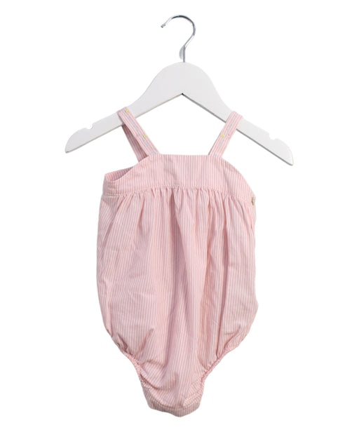 A Pink Sleeveless Bodysuits from Knot in size 6-12M for girl. (Front View)