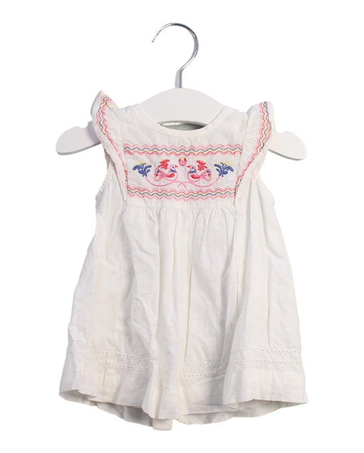 A White Sleeveless Dresses from Purebaby in size 0-3M for girl. (Front View)