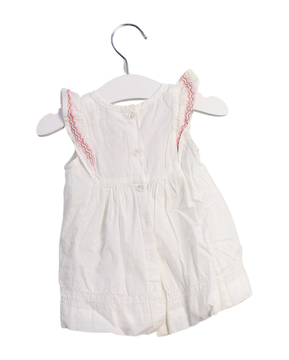 A White Sleeveless Dresses from Purebaby in size 0-3M for girl. (Back View)