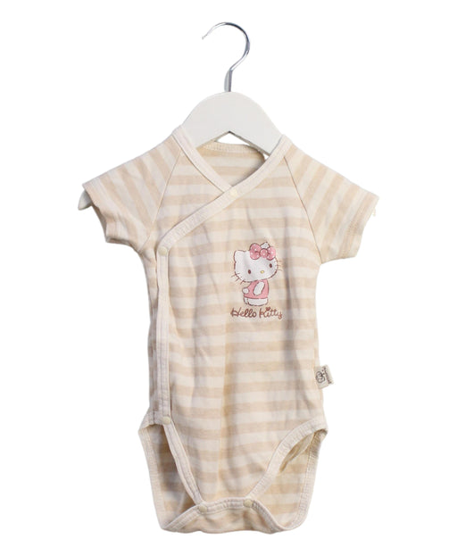 A Beige Short Sleeve Bodysuits from Primeval in size 6-12M for girl. (Front View)