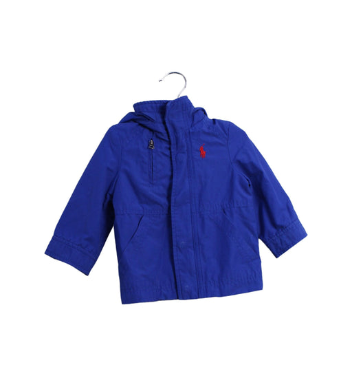 A Blue Lightweight Jackets from Ralph Lauren in size 6-12M for boy. (Front View)